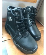 Barely Used Harley Davidson Black Leather Boots w Thick Vibram Soles Wom... - £29.87 GBP