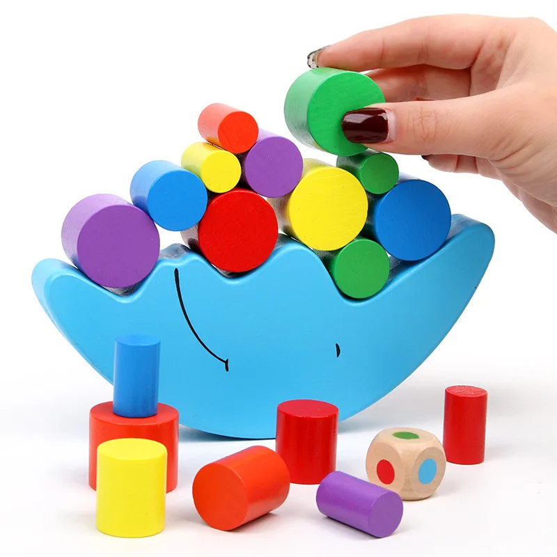 New Montessori Wood Moon Balance Game Kids wooden Educational Toys For Children - £15.00 GBP