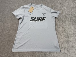 NIKE Shirt Womens XL Gray Dry Tiempo Premier SURF Swoosh Logo Mesh Jerse... - $14.84