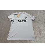 NIKE Shirt Womens XL Gray Dry Tiempo Premier SURF Swoosh Logo Mesh Jerse... - $14.84