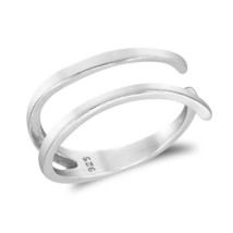 Contemporary Double Banded Wraparound Ring-7 - £9.48 GBP