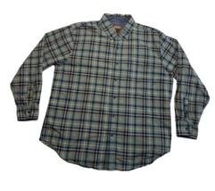 C.E. Schmidt Workwear Plaid Button Down Long Sleeve Shirt Mens XL green Blue - £16.95 GBP