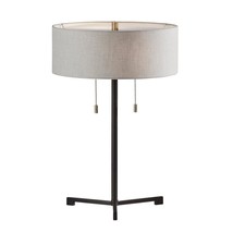 Adesso 1556-01 Wesley Table Lamp, 22.25 in., 2 x 60W, Black, 1 Table Lamp - £92.70 GBP
