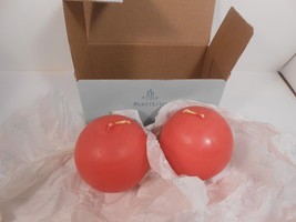 Nib Party Lite Hollyberry Red 3&quot; Ball Candle Pair Q3620 Box Of 2 - £8.31 GBP