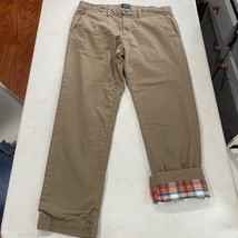 Jachs New York Flannel Lined Chino Pants Mens 34x30 Tan Khaki Business C... - €16,23 EUR