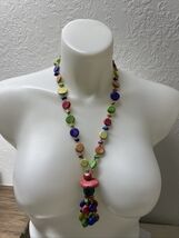 Vintage 1970&#39;s Hand Beaded Colorful Necklace Estate Jewelry Find KG JD - €12,88 EUR