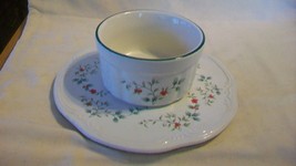 Pfaltzgraff Trivet / Serving Plate and Cheese / Butter Bowl, Holly Pattern - $40.00