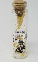 24 Karat Pure Gold Dry Flake Glass Container Cork Top Nevada Travel Souv... - $15.15