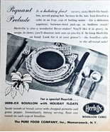 HERB-OX BOUILLON with HOLIDAY FLOATS - 1946 Vintage Print Ad - Piquant P... - $12.39