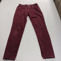 Ann Taylor LOFT Curvy Skinny Women's Red Corduroy Mid-Rise Pants Size 4 (27×30) image 12