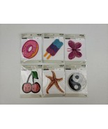 LOT OF 6 Bling Patches Stickers Donut Popsicle Butterfly Cherry Starfis ... - $16.00