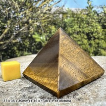 Tiger Eye Large Pyramid - Spiritual Healing Crystal Stone, Authentic - $23.54