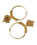 22cts stamp highest gold 4.5cm hoop earring for grand niece wedding jewelry - €1.425,09 EUR