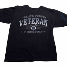 Vintage U.S. Air Force Veteran Shirt Men’s Large Black Short Sleeve LG M... - $11.87