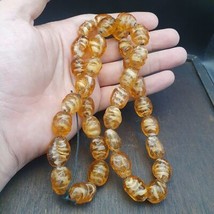 Vintage Glasperlen Candy Honiggelb Fancy Perlen Strang - $770.25 MXN