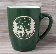 California Pantry Green Embossed Reindeer 8 oz. Ceramic Coffee Mug Cup - $13.47