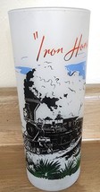 Vintage IRON HORSE Locomotive Train Highball Drinking Glass Western Frosted - $14.24