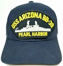 US Navy USS Arizona BB-39 Pearl Harbor Men&#39;s Cap Hat Navy Blue Acrylic - £9.67 GBP