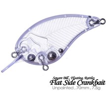 20PCS 7CM 7.5G Flat Side Body Rattle Crankbait Unpainted Bait Blank Fish... - $17.77