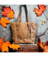 Coach Hampton Carryall Tote Bag Purse Leather Camel Tan EO782-F11201 - $2,518.25 MXN