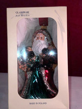 Glassware Art Studio Santa Christmas Ornament Poland In Box - £19.97 GBP