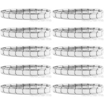 Ten (10) Italian Charm Starter Bracelets Wholesale Stainless Steel Jewelry Links - £12.53 GBP