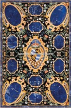 Marble Dining Table Top Lapis Lazuli Pietra Dura Inlay Restaurant Decor H4463 - £1,698.05 GBP+