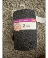 Wonder Nations Girls Heavyweight Tights 2 Pack Silver Glitter &amp; Black 6-18M - $100.97 MXN