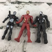 Marvel Avengers Iron Man Miniature 3” Action Figures Lot Of 3 Red And Black - £11.76 GBP