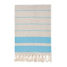 Bello Turkish Beach Towel Odel Linen Turquoise Handwoven Peshtemal, 39 x 66.9 In - £27.01 GBP