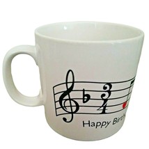 Happy Birthday to You Musical Notes Hearts Mug Russ 10 oz Ceramic Coffee Cup - £10.17 GBP