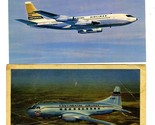 Continental Airlines Boeing 720B Fan Jet Postcard &amp; Convair Liner Linen ... - $11.88