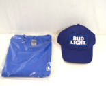 Bud Lite Hat + Mens XL Heavy Cotton T-Shirt Blue Beer Swag Clothing NWT ... - $24.18