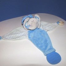 Stephan Baby Plush Chewbie Teething security Blanket blue elephant knotted hangs - $10.39