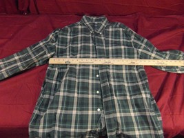 Mens Chaps Ralph Lauren Cotton Green Tan Plaid Shirt Size XL NM 13172 - $16.19