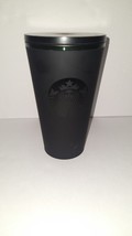 Starbucks Matte Black Tumbler Green Liner W/O Straw 16 oz - £79.21 GBP