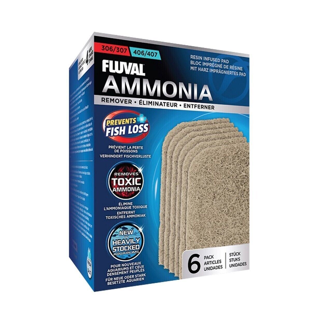 FLUVAL Ammonia Remover - 306/307 406/407 - 6 pk - £11.70 GBP