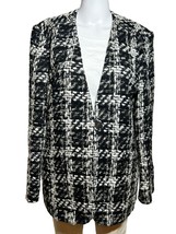 Ungaro Jacket Women&#39;s Medium EU 42 US 8 Black white Tweed Blazer Classic... - $42.81