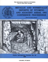 Metallic and Nonmetallic Deposits of Wyoming and Adjacent Areas, 1983 Co... - £22.44 GBP