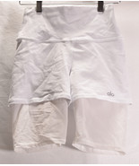 Alo Womens Yoga Workout Shorts XS White w/Mesh Layer - £38.70 GBP