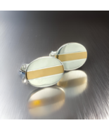 Tiffany &amp; Co Authentic Estate Oval Cufflinks 18k YG + Sterling Silver TI... - $444.51