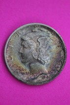Toned 1945 D Mercury Dime 90% Silver Guaranteed Authentic &amp; Genuine Coin... - $16.49