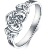 Womens celtic heart knot metal ring   BRX014 jewelry woven promise tradi... - $5.95