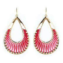 Amrita Singh Gold Pink Silk Crosby Street Dangle Earrings ERC 1509 NWT - £13.05 GBP