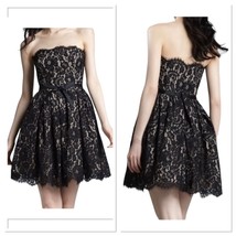 Neiman Marcus Target Robert Rodriguez Lace Strapless Party Cocktail Black Dress - $34.63