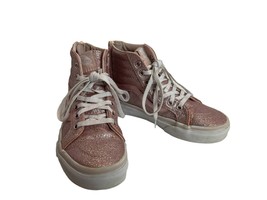Vans Filmore Sk8-Hi Top Youth Big Girls Shoes Glitter Rose Gold 13.5 M Sneakers - $44.37