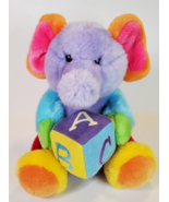 Aurora Baby Plush Elephant with ABC Block Bright Colorful 10in. Stuffed ... - £11.06 GBP