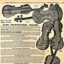 1969 ACME Violins 1900 Repro Advertisement Musical Instruments Sears DWU16G - $464.13 MXN