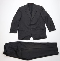 Vintage 90s Streetwear Mens 46R Distressed 2 Piece Suit Wedding Wool Str... - $108.85