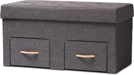 Contemporary And Modern Dark Grey Fabric Upholstered And Oak Brown Finished Wood - £40.88 GBP